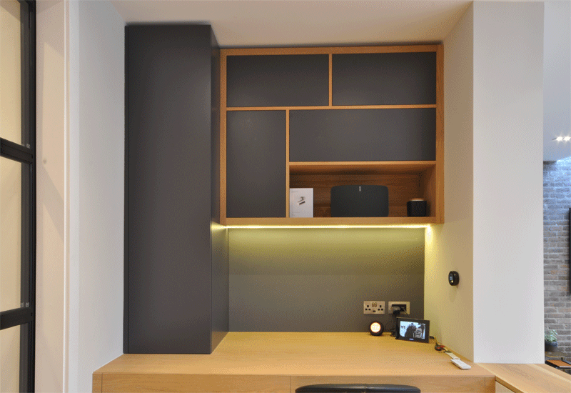 Desk in transitional space